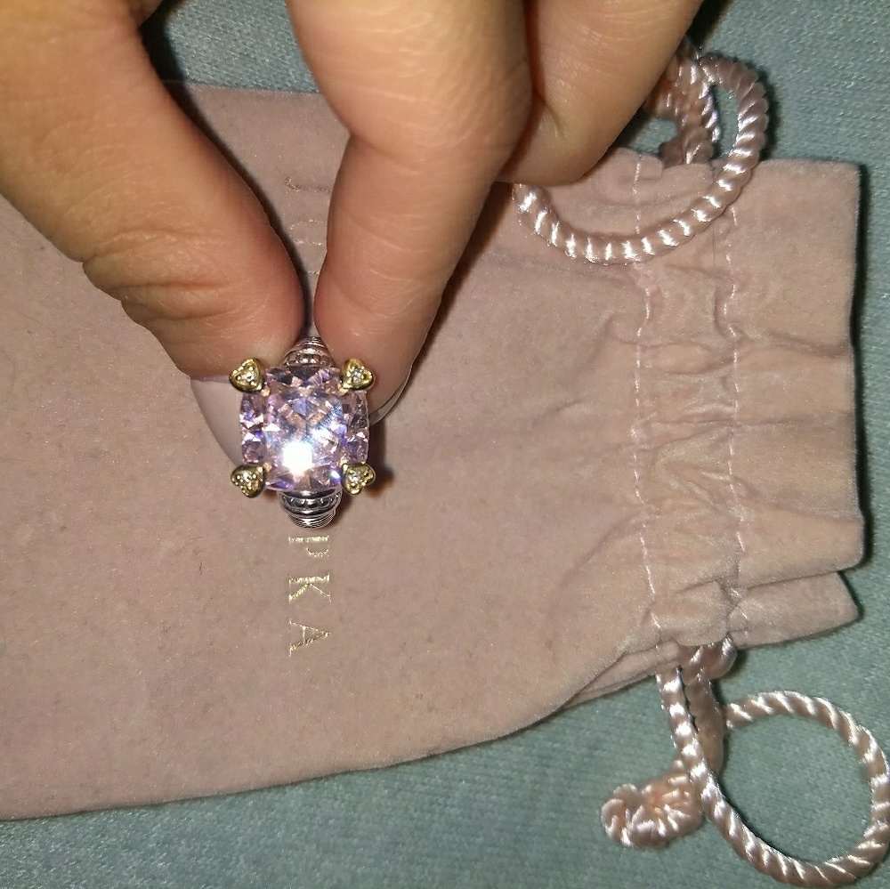 Judith Ripka pink crystal ring